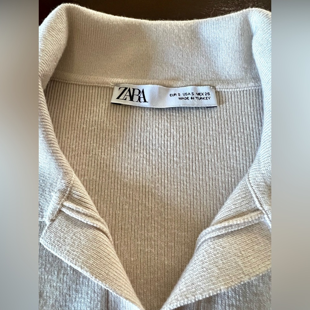 ZARA Knit  Polo Collar Cropped Top (FREE Choker Necklace) - Picture 7 of 13
